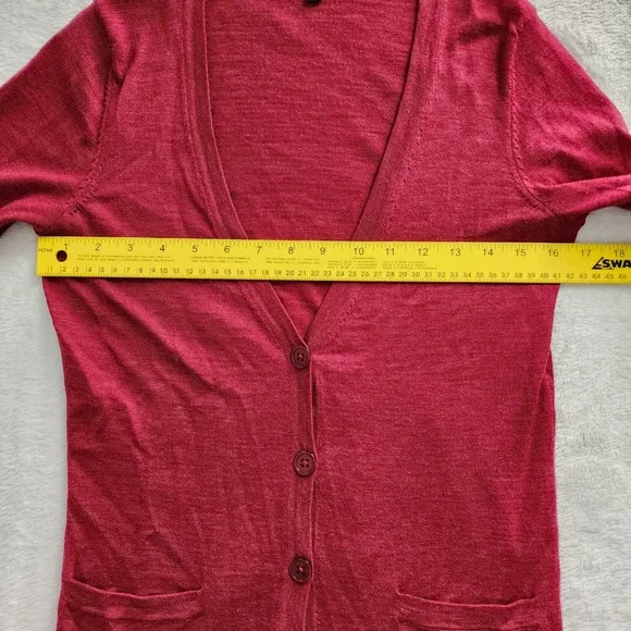 Talbots Cardigan Womens Small Petite Pure Italian Merino Wool Luxury Knit Dainty - Picture 8 of 12